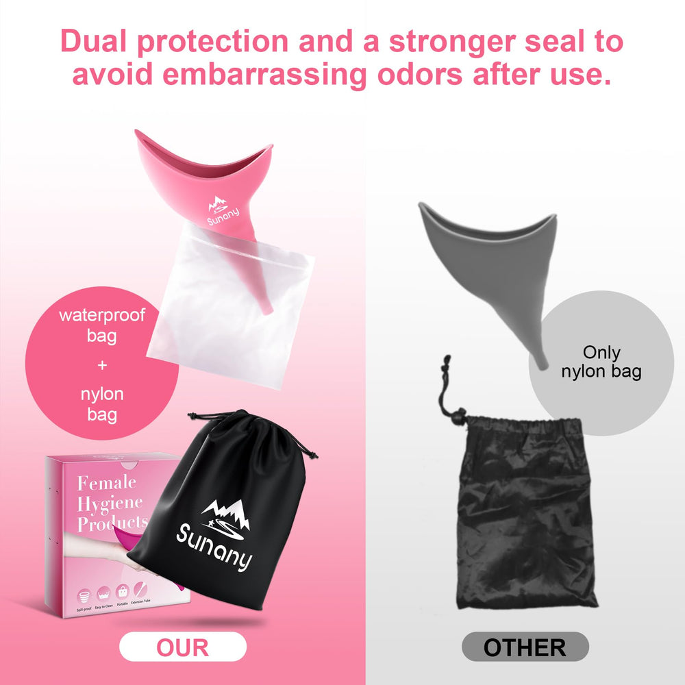 Sunany silicone women pee funnel, compact and lightweight for indoor use