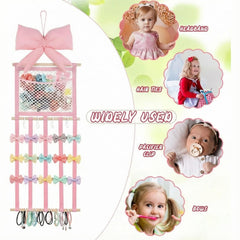 Suncalla pink hair bow holder wall mount in girl's room