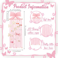 Suncalla wall hanging bow display makes hair clips easy to grab.