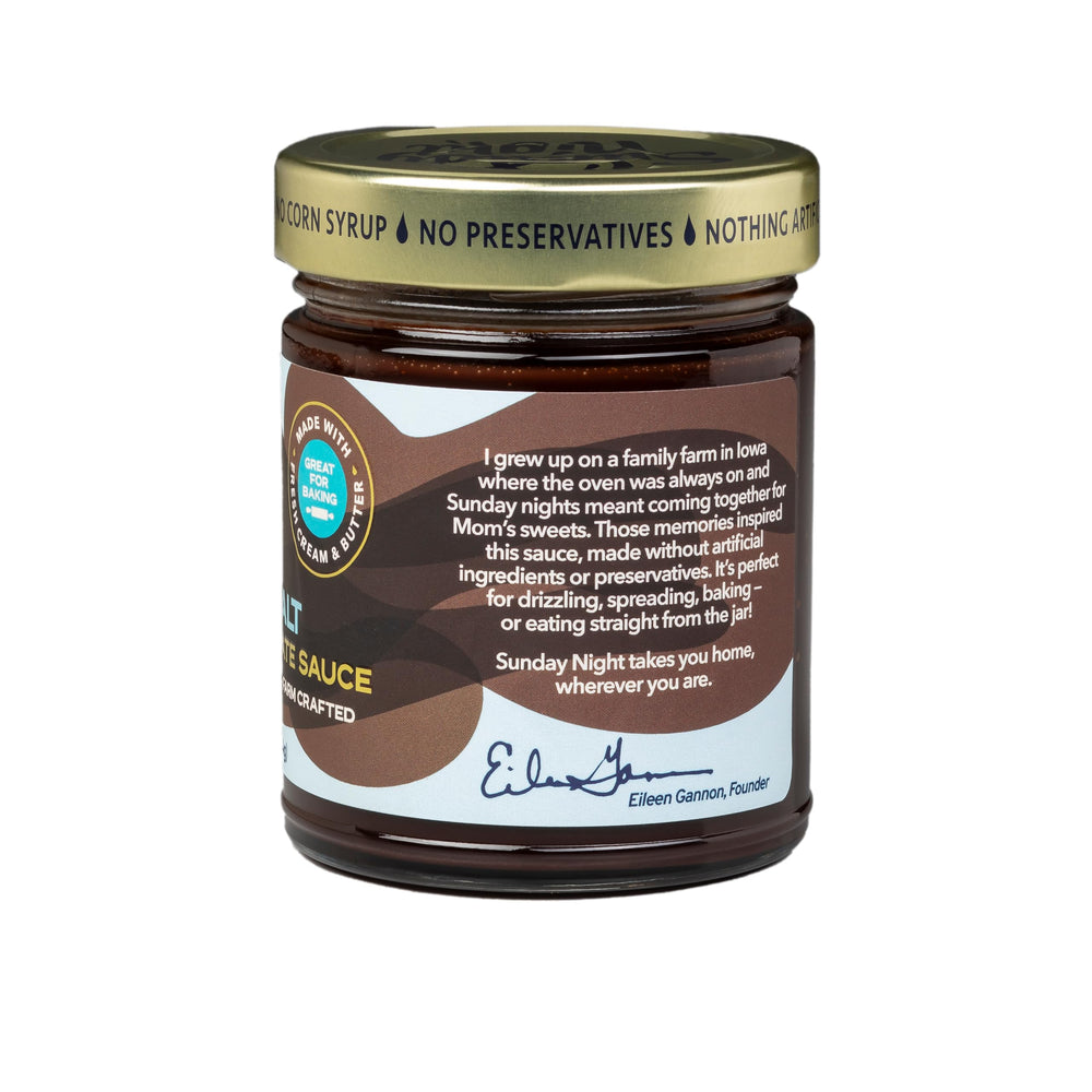 SUNDAY NIGHT Sea Salt Chocolate Sauce for strawberries invites indulgent dipping with clean ingredients.