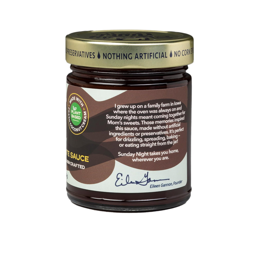 Sunday Night fudge sauce serves as a dip for fruit and pastries.