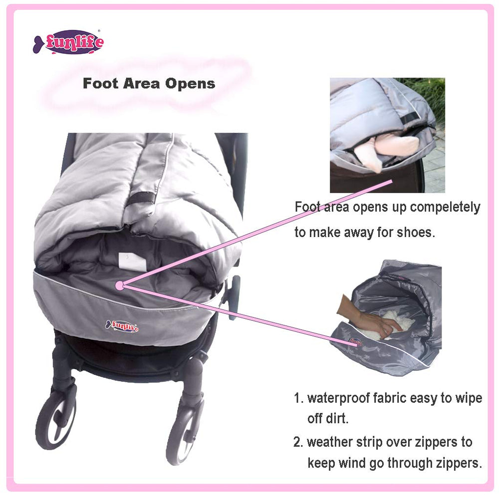 Sunday stroller blanket three-way zipper highlights flexible entry for quick temps adjustments and diaper changes