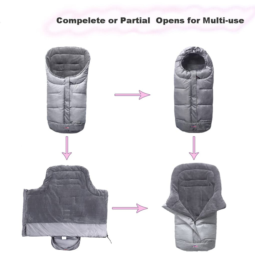 Sunday stroller blanket waterproof shell image underscores wind and rain protection in wet weather walks