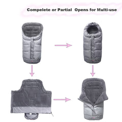 Sunday stroller blanket waterproof shell image underscores wind and rain protection in wet weather walks