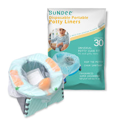 Sundee potty liner showing universal-seat fit for quick, clean use