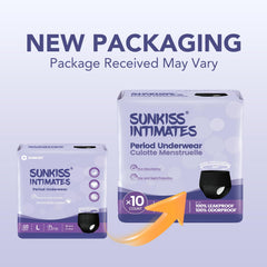 SUNKISS INTIMATES high-absorbency core visible for heavy flow protection.