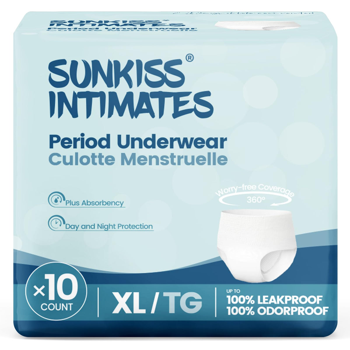 SUNKISS INTIMATES heavy-flow underwear with discreet protection for all-day wear