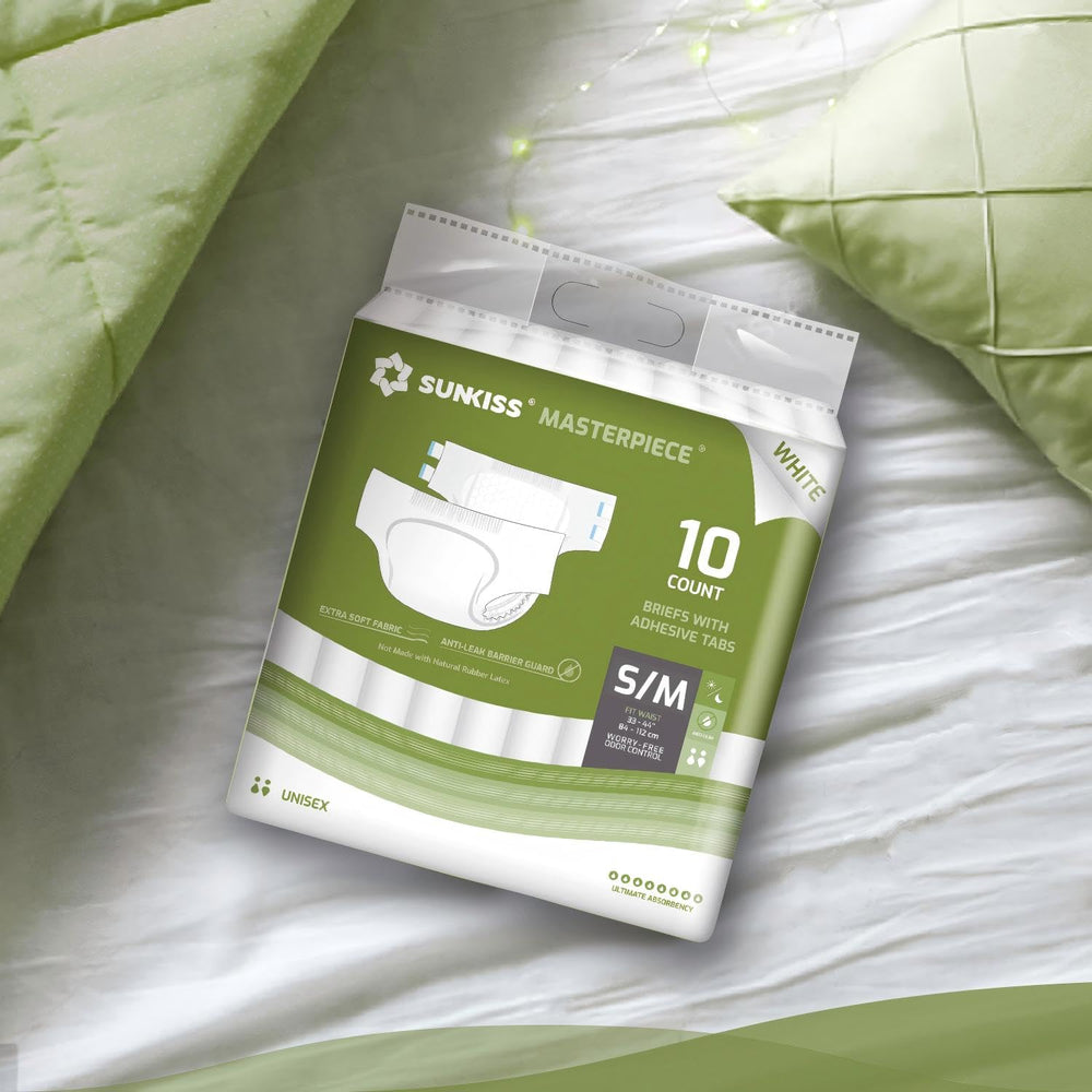 SUNKISS Masterpiece elastic waistband improves fit to reduce leaks.