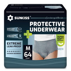 SUNKISS men's incontinence underwear with ergonomic fit for all-day comfort.