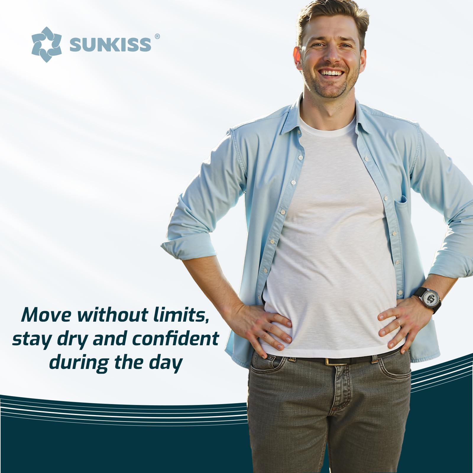 SUNKISS odor-control technology keeps you feeling fresh during the day.