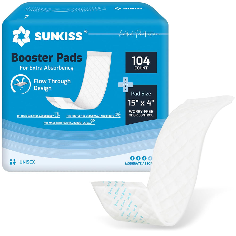 SUNKISS Trustplus booster pad front adhesive for secure placement and all-day comfort.