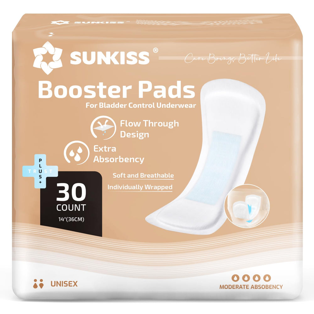 SUNKISS Trustplus booster pads with adhesive secure front placement for comfortable wear in men and women