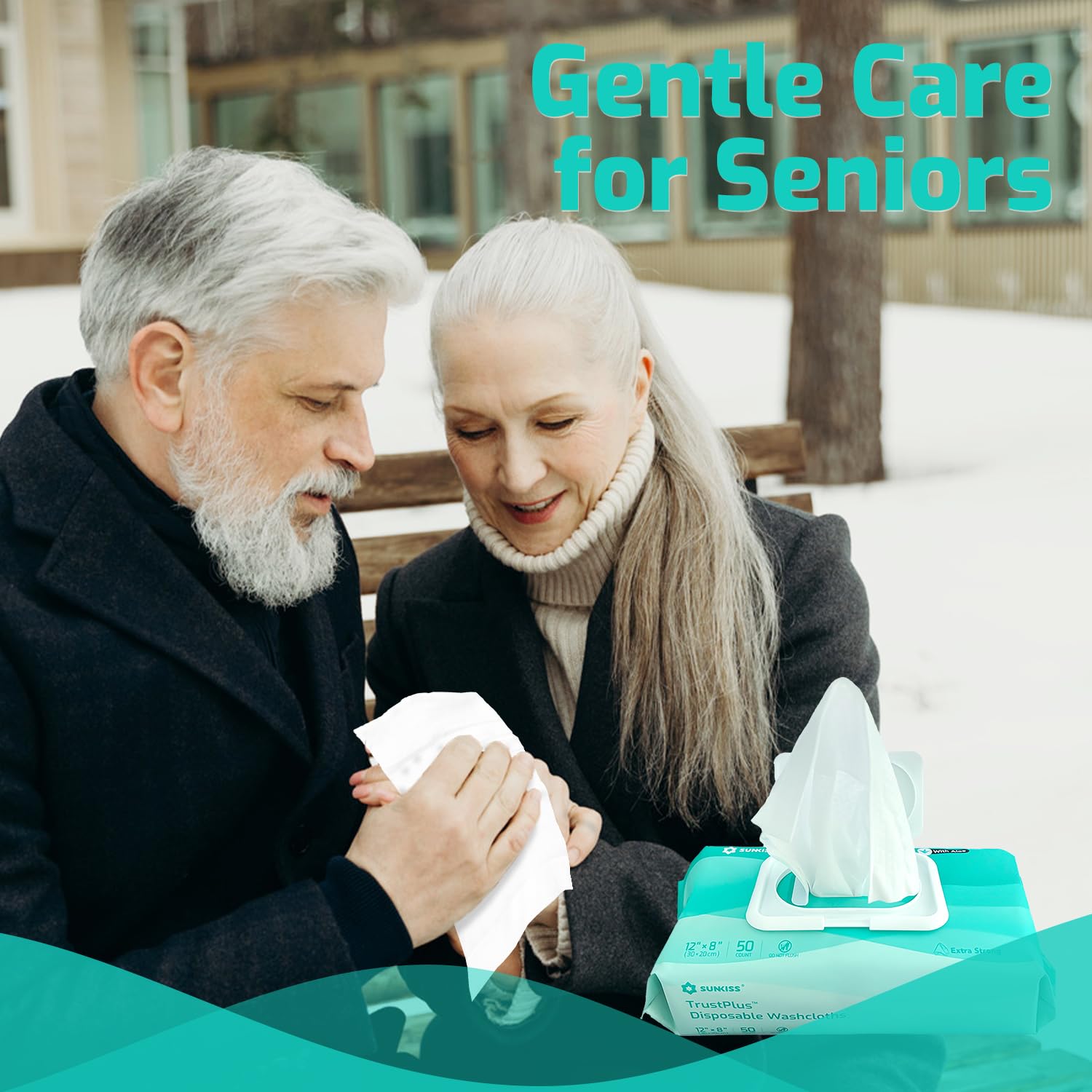 Caregiver-friendly SUNKISS TrustPlus for easy elder care cleansing.