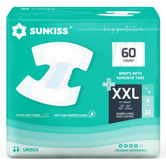SUNKISS TrustPlus XXLarge brief front view with tabs for secure fit and absorbency.