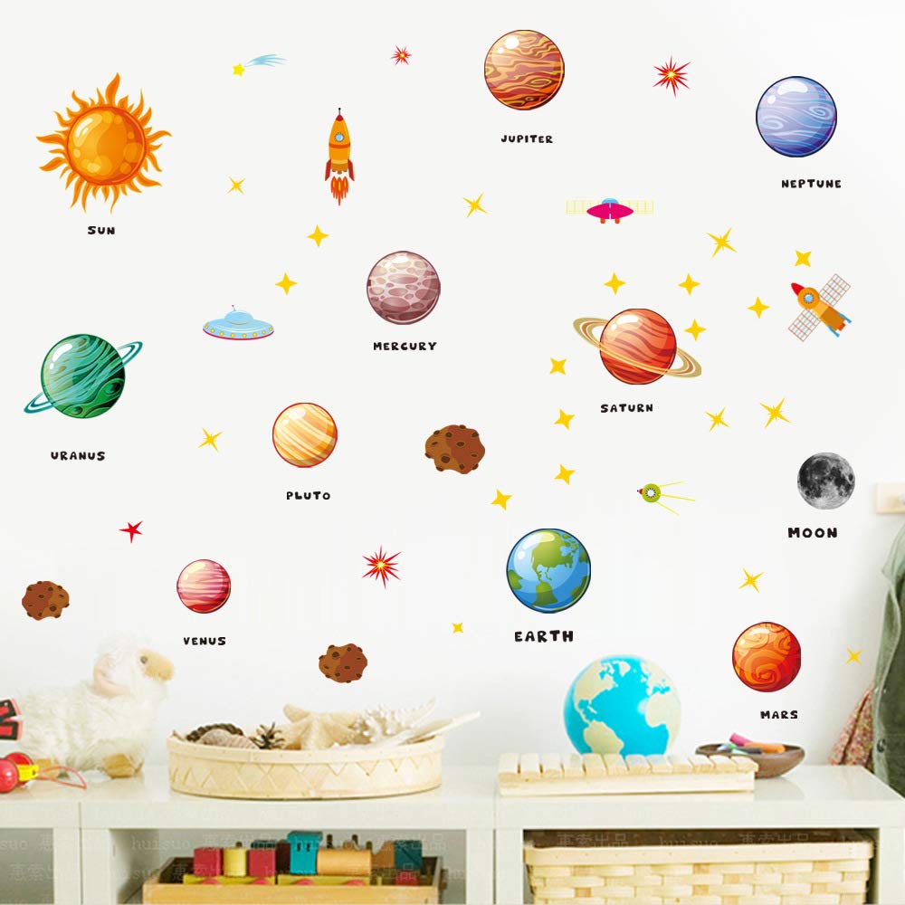 SUNKOO Planets space rocket doodle adds playful imagination.