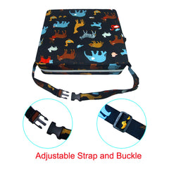 Sunmall adjustable belt and safety straps secure the booster to chairs