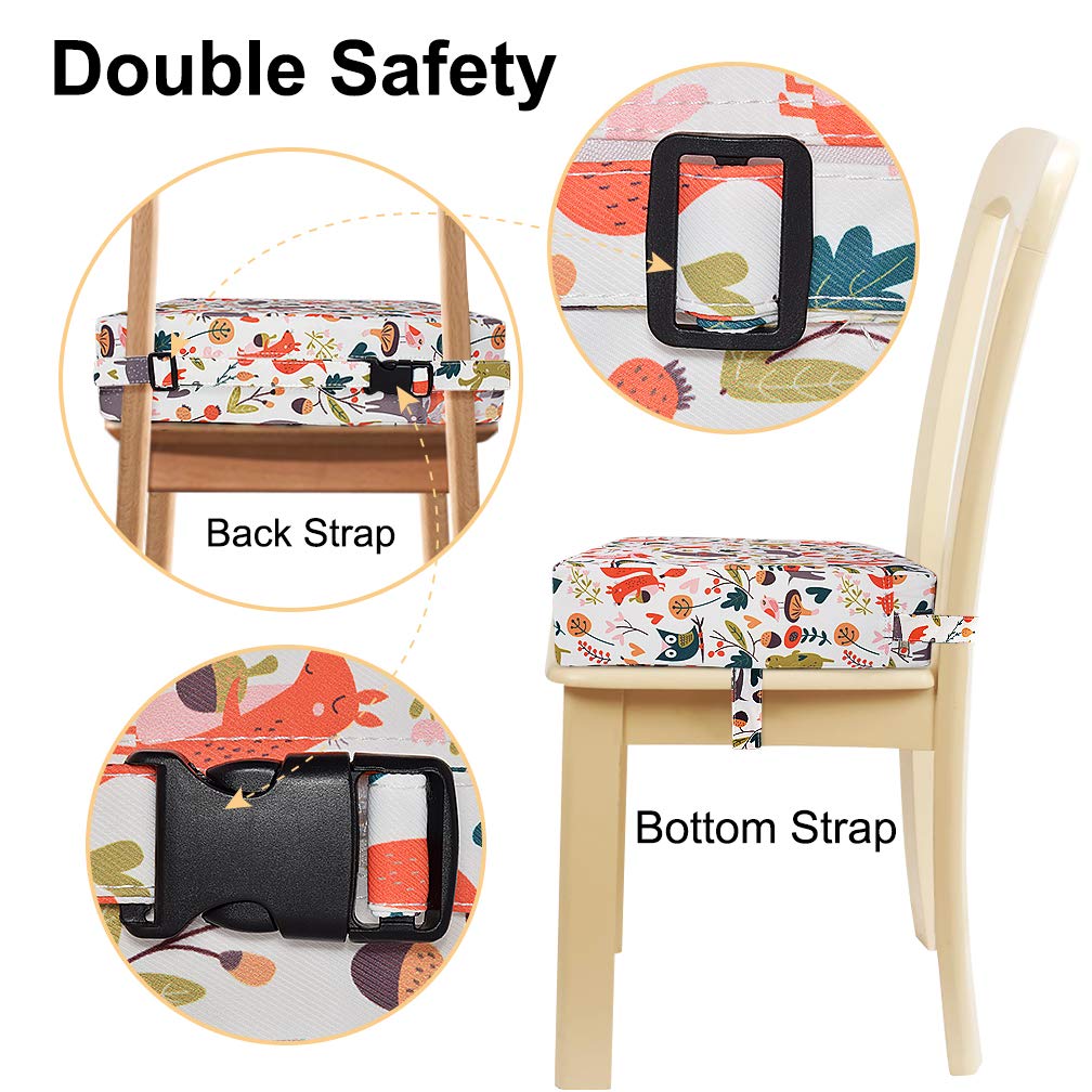 SUNMALL booster seat includes non-slip clips to prevent slipping.