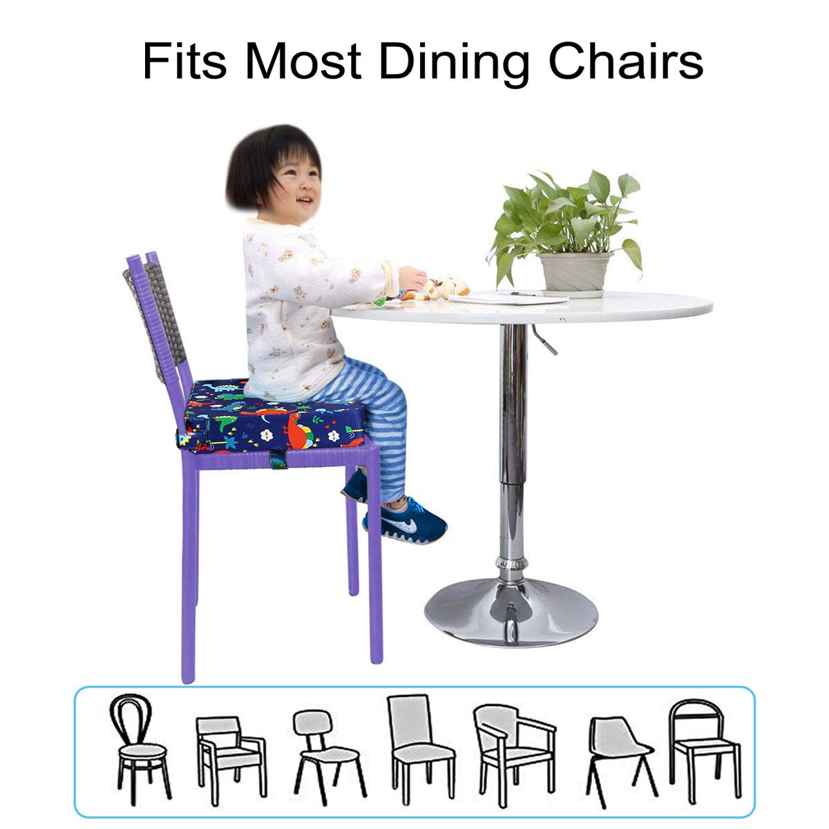SUNMALL cushion dimensions showing size fits most chairs