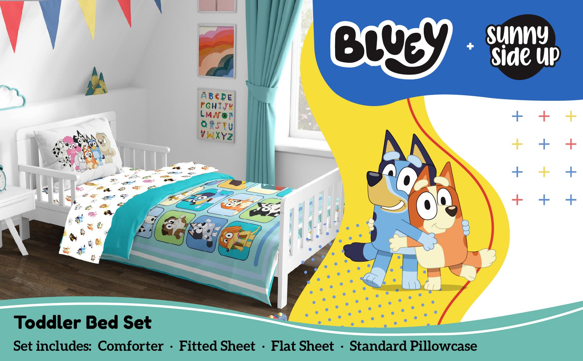 Sunny Side Up Bluey fitted sheet keeps kids comfy all night
