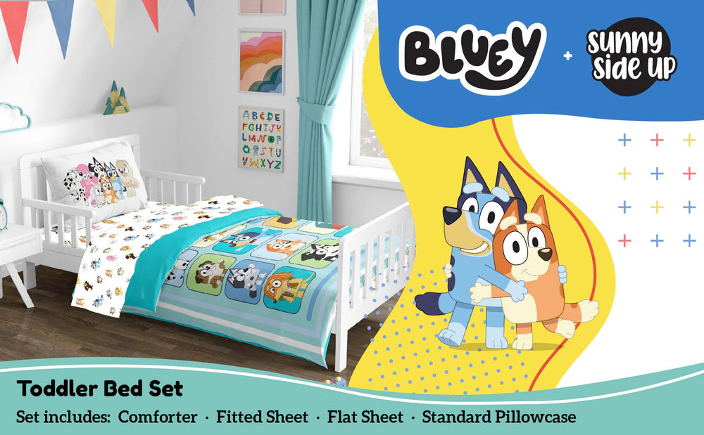 Sunny Side Up Bluey fitted sheet keeps kids comfy all night