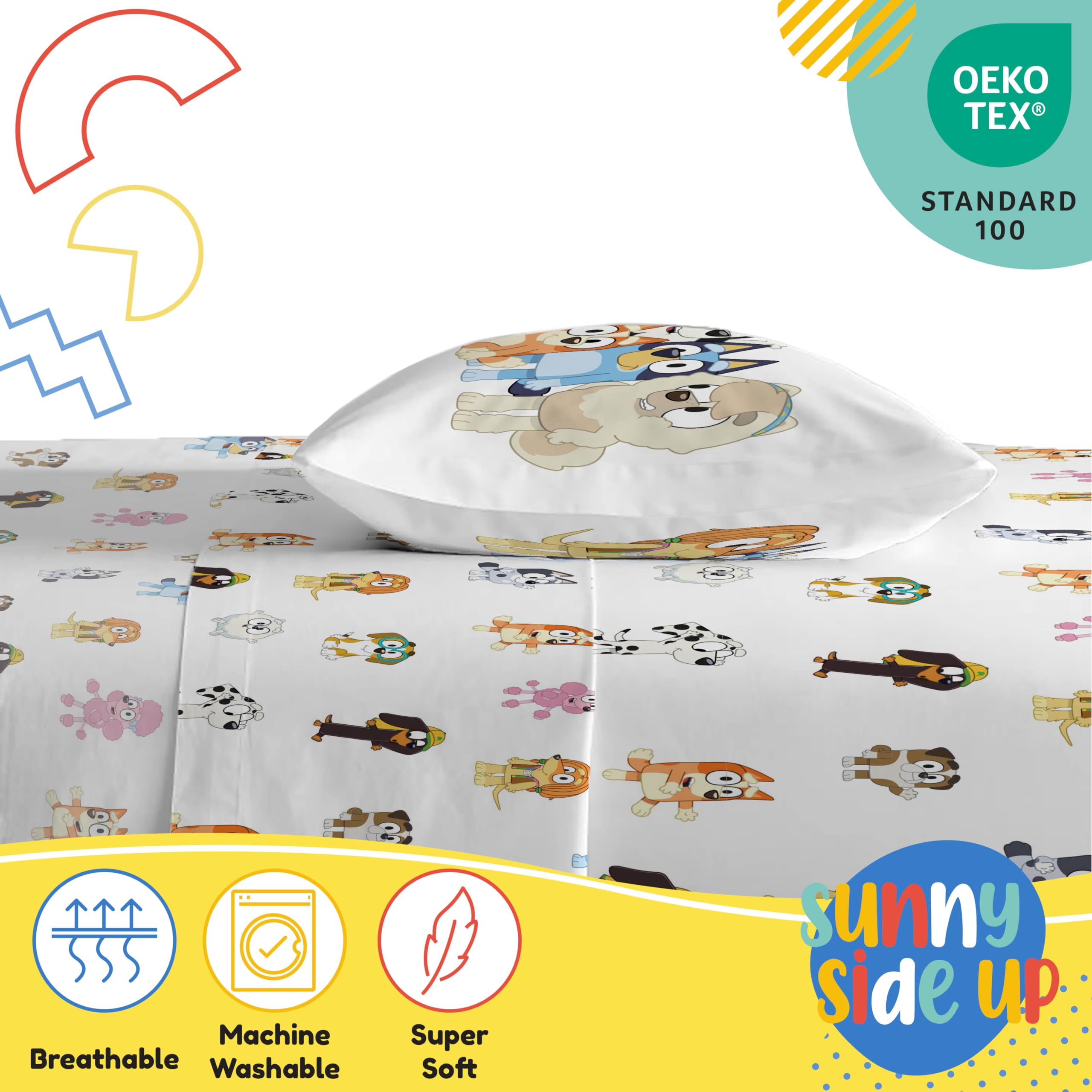 Bluey character design on Sunny Side Up sheets keeps bedtime fun