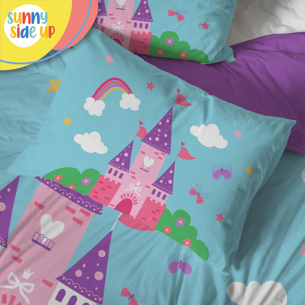Sunny Side Up floral design bedding detail adds cheerful decor to toddler room