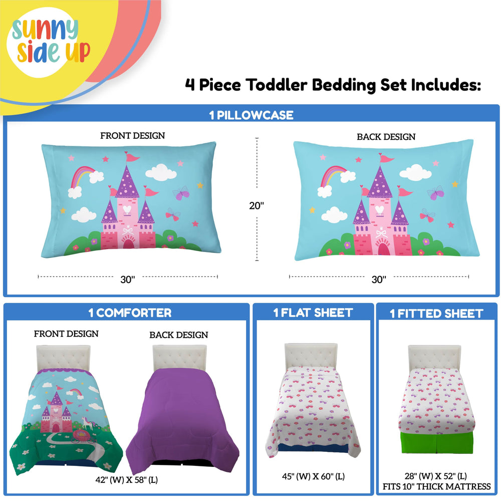 Sunny Side Up Magic Castle flat sheet dream view highlights vibrant colors and easy care