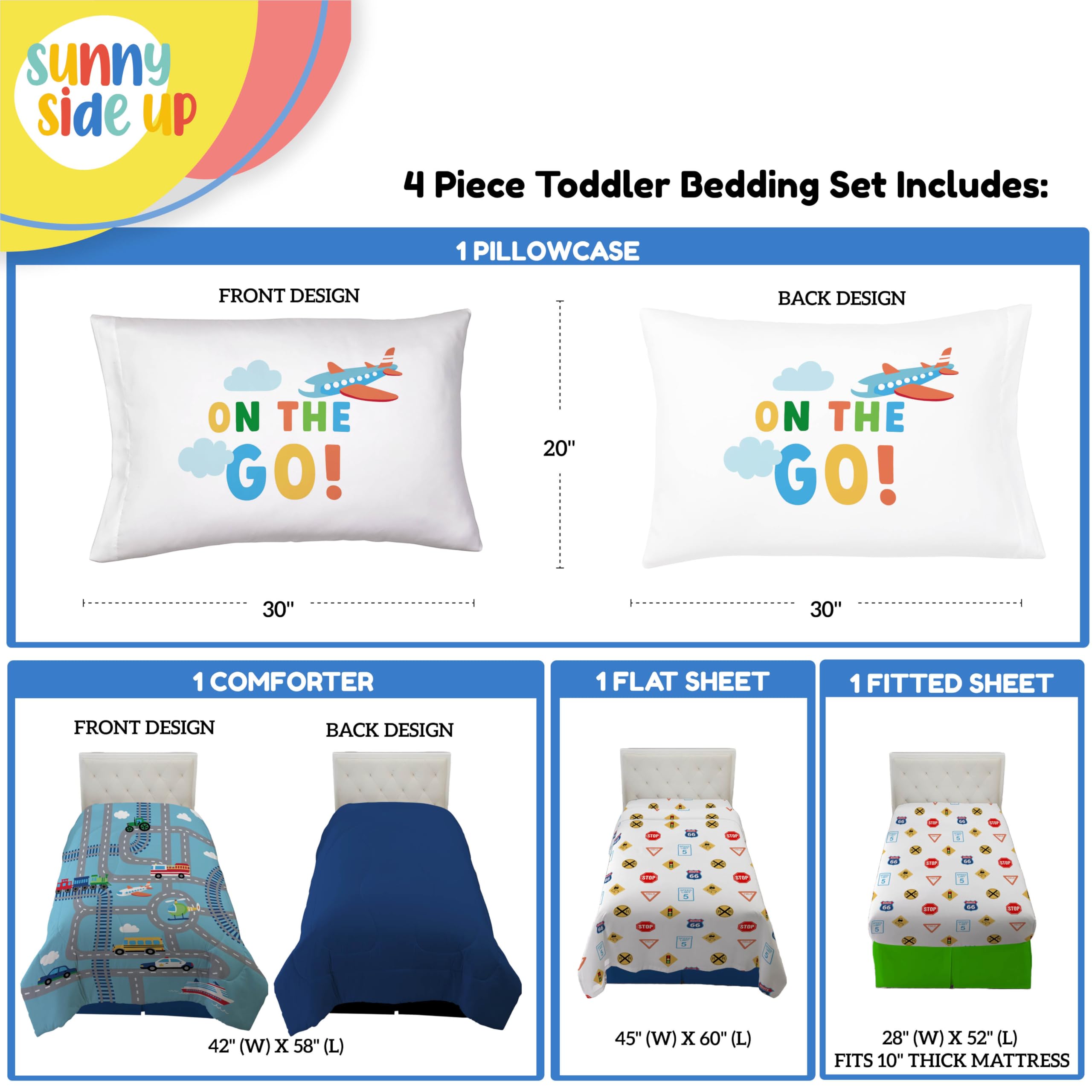 Sunny Side Up planes design flat sheet, adds adventurous decor