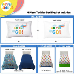 Sunny Side Up planes design flat sheet, adds adventurous decor