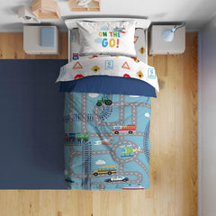 Sunny Side Up vehicle design comforter set, playful cars for cheerful bedtimes