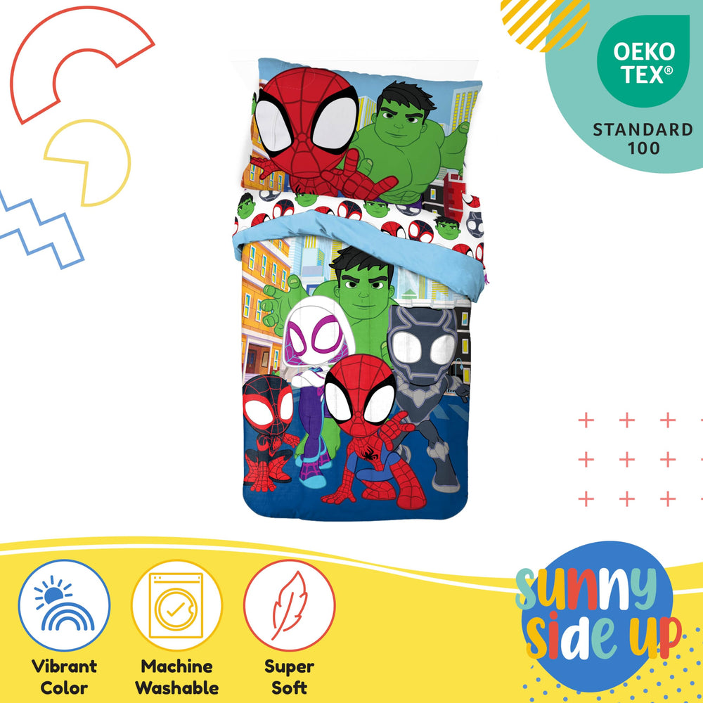 Sunny Side Up Spidey bed with set ready for playdreams.