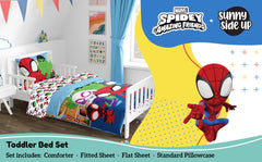 Sunny Side Up Spidey microfiber close-up shows soft, breathable fabric.