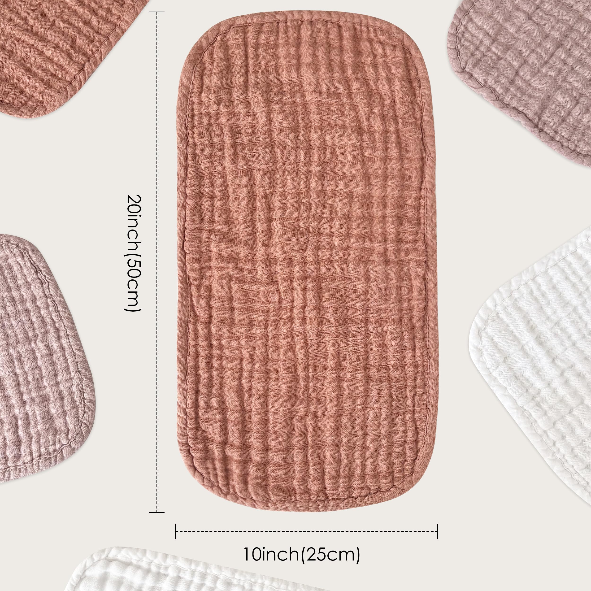 Sunny zzzZZ muslin burp cloths close-up 4-layer absorbent design