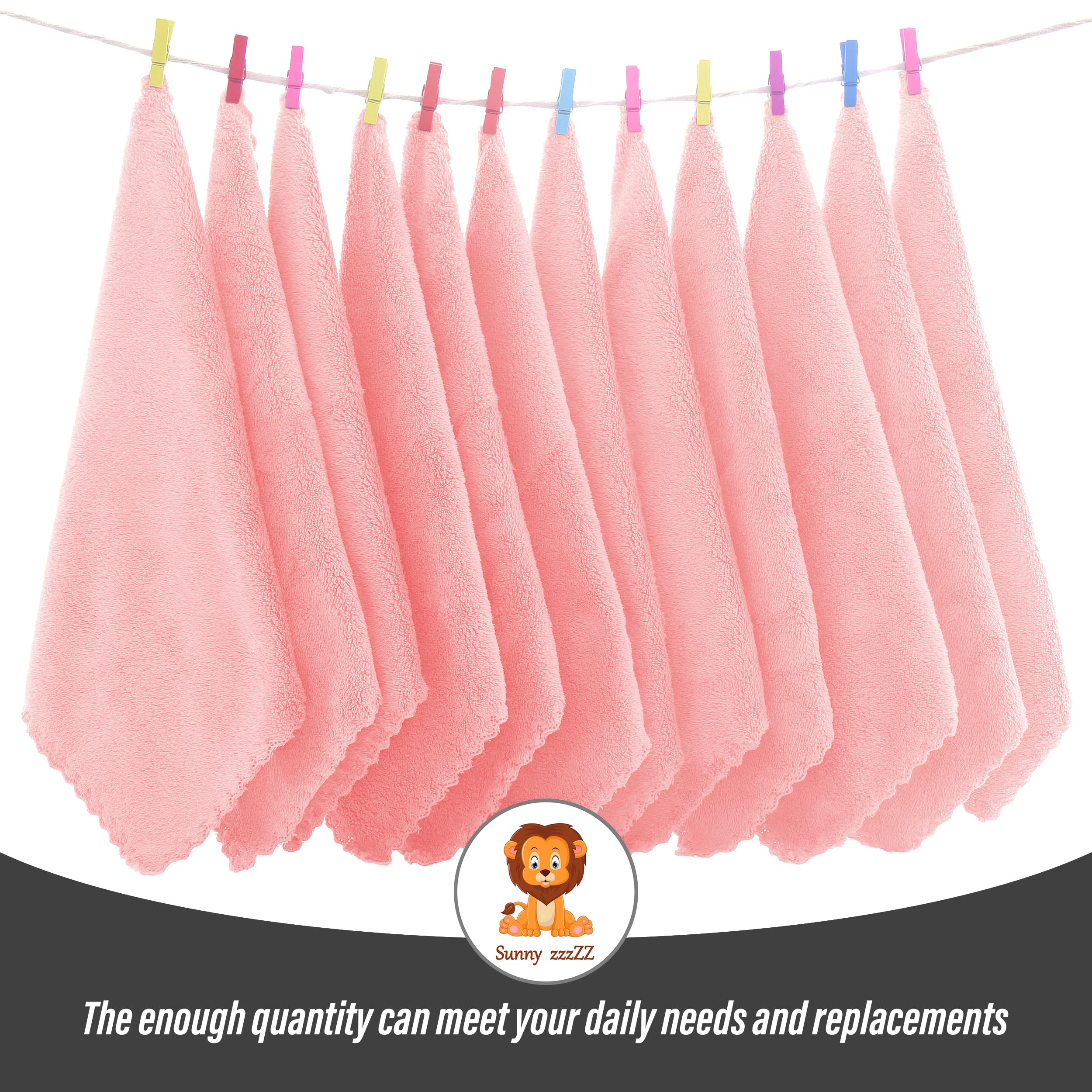 Sunny zzzZZ pink coral fleece washcloths ideal for baby baths