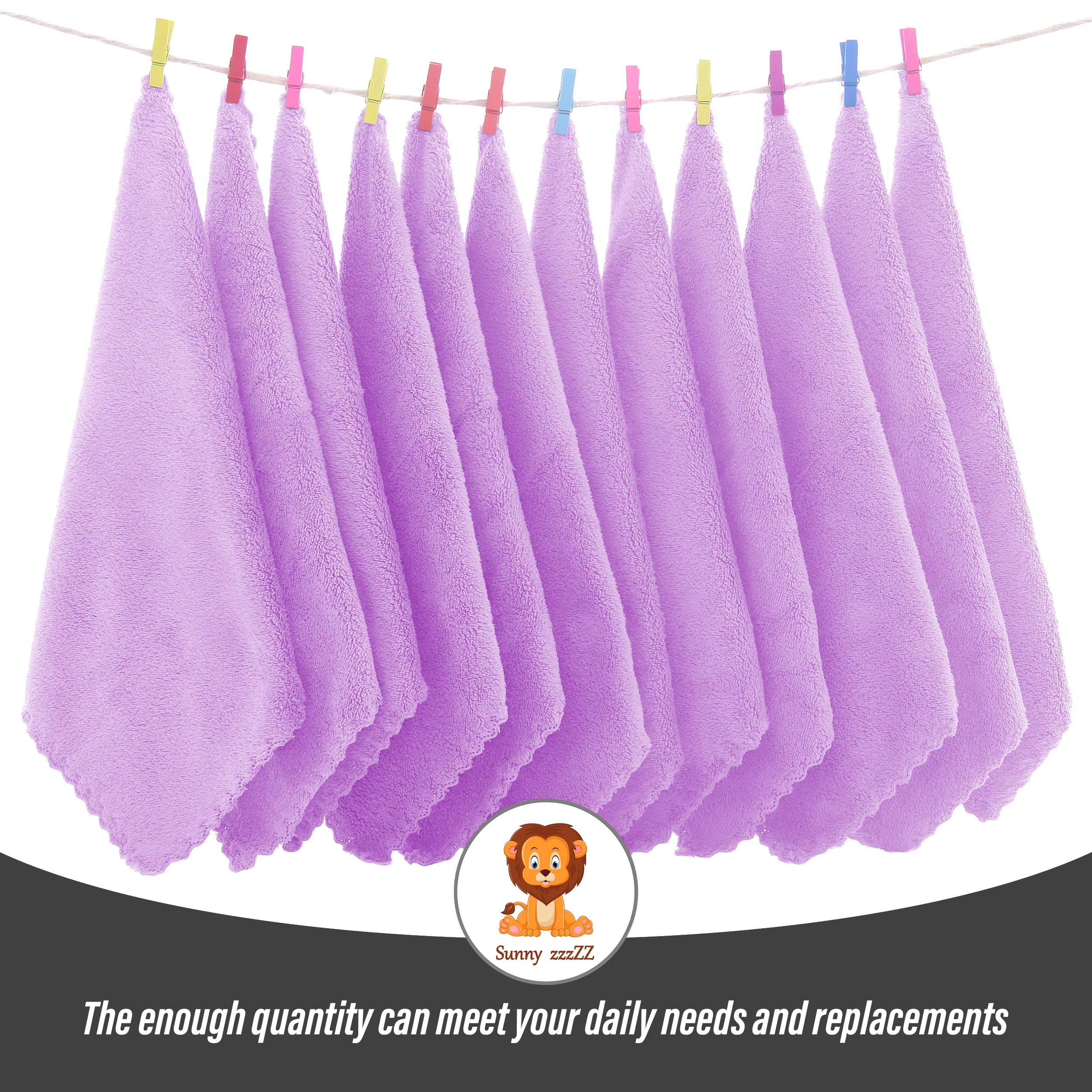 Sunny zzzZZ 10x10 inch cloths; perfect for baby baths.