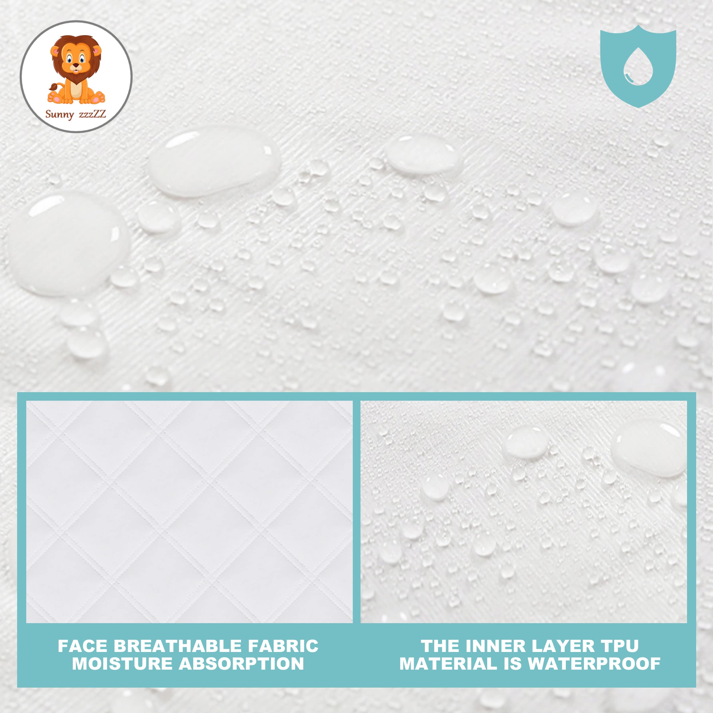 Sunny zzzZZ quilted ultra-soft fabric detail emphasizes cozy baby care surface.
