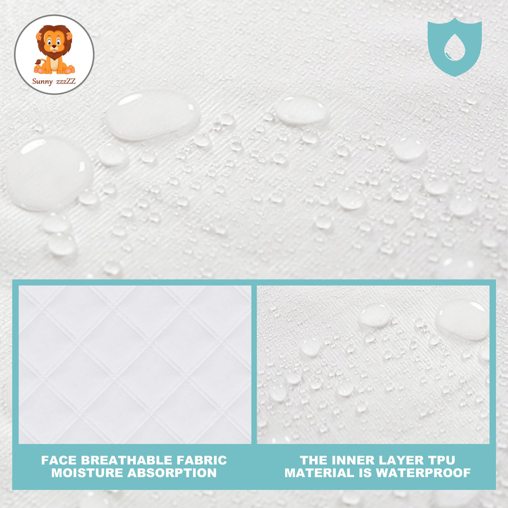 Sunny zzzZZ quilted ultra-soft fabric detail emphasizes cozy baby care surface.
