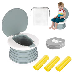 SunnySmile foldable potty seat folded for easy travel and storage