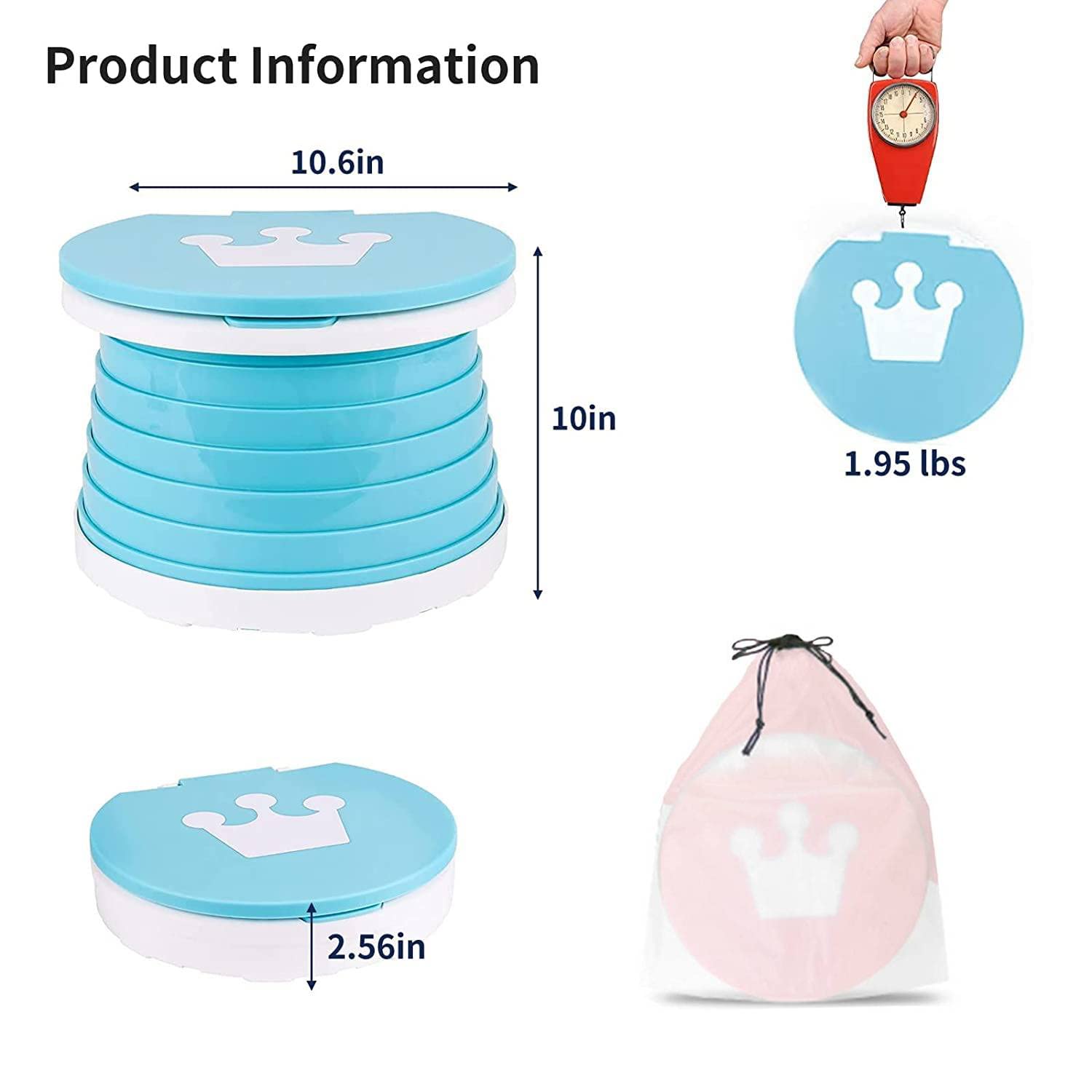 SunnySmile foldable potty seat open, ready for quick potty training on the go.