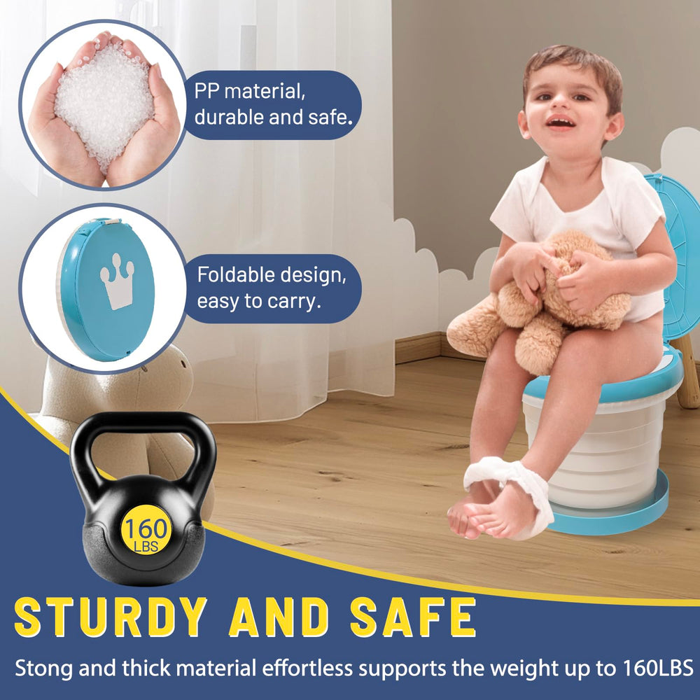 SunnySmile foldable potty seat set up in car for quick emergency use