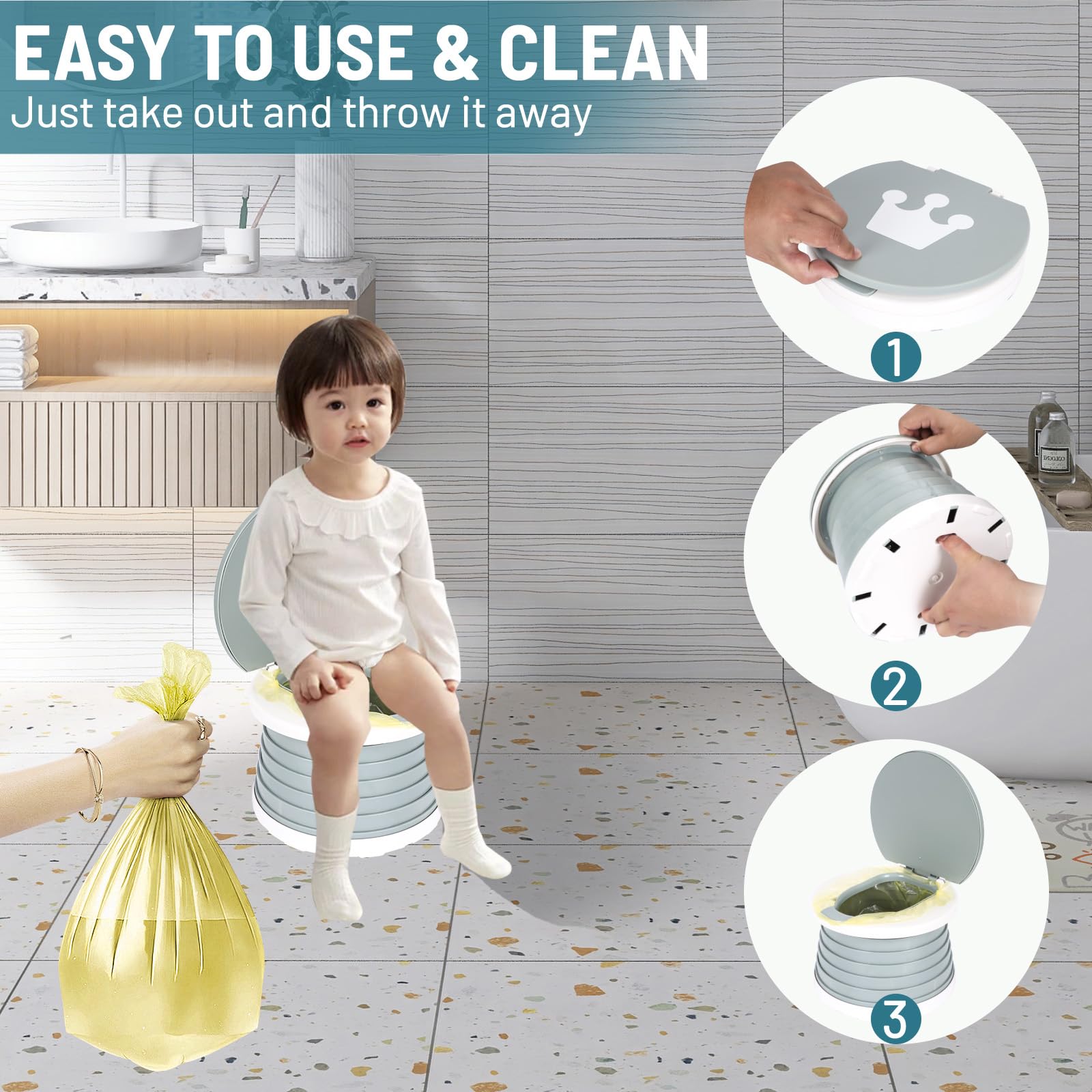 SunnySmile splash guard on potty seat preventing leaks for boys and girls