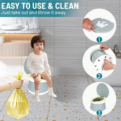SunnySmile splash guard on potty seat preventing leaks for boys and girls