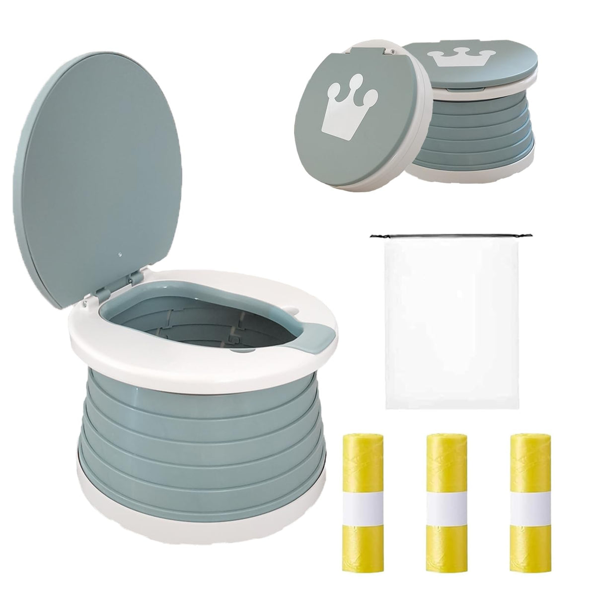 SunnySmile Travel Potty folded compact for car travel and storage