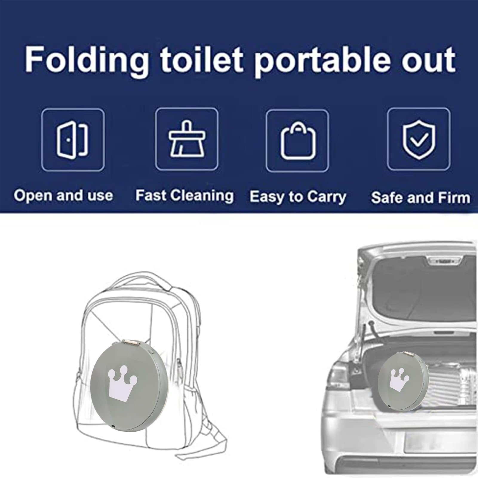 SunnySmile Travel Potty in-car use scenario as an emergency roadside toilet