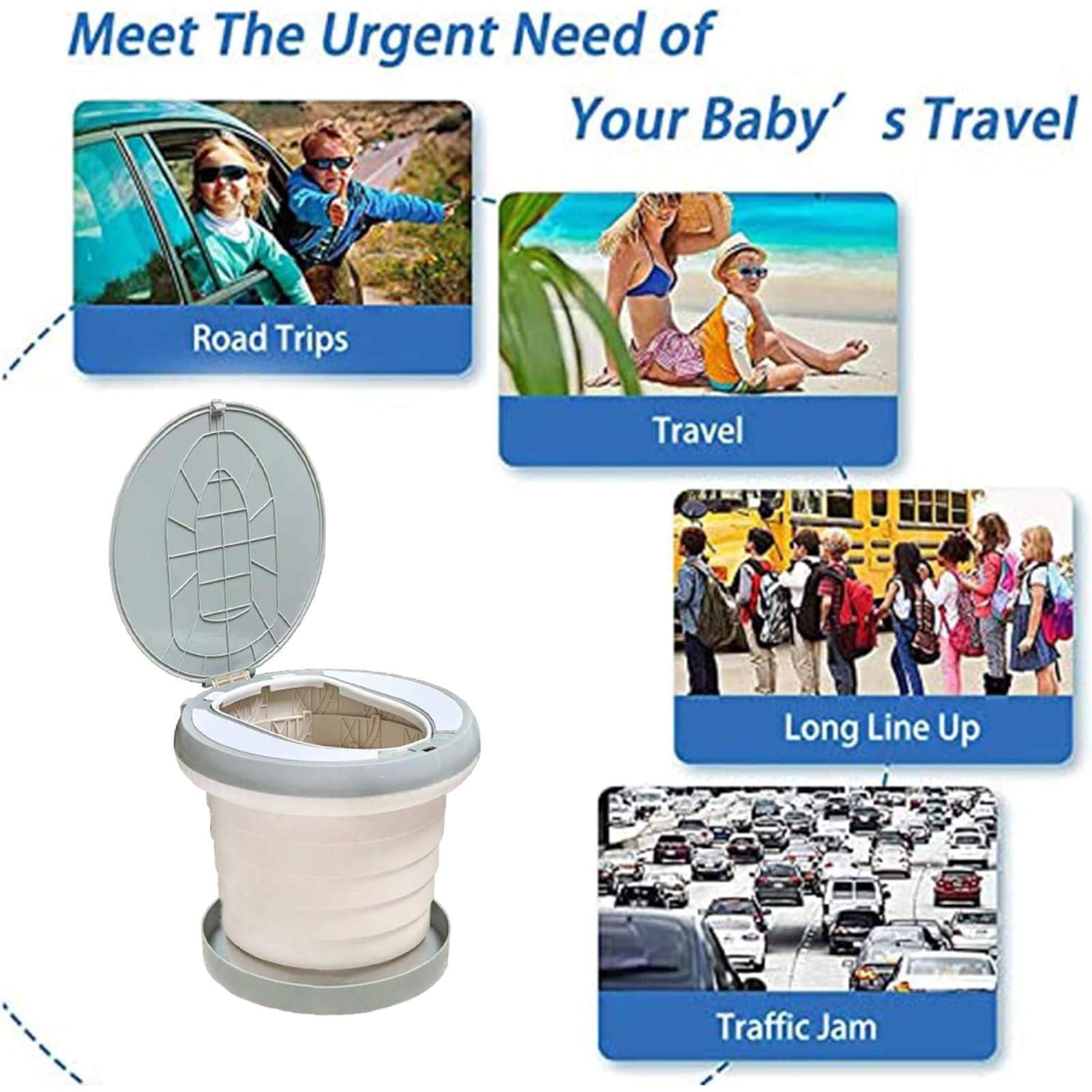 SunnySmile Travel Potty splash guard preventing leaks during use