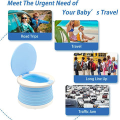 Two stage pull twist design allows fast setup of the SunnySmile travel potty.