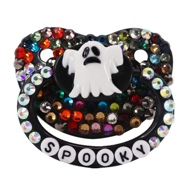 SUNOWE Black Ghost pacifier front view for discreet adult comfort and soothing calm.