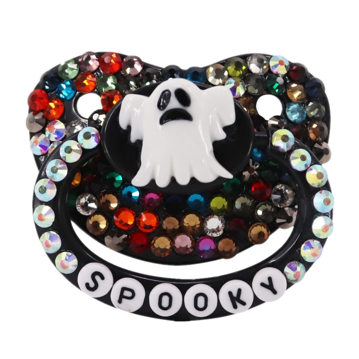 SUNOWE Black Ghost pacifier front view for discreet adult comfort and soothing calm.