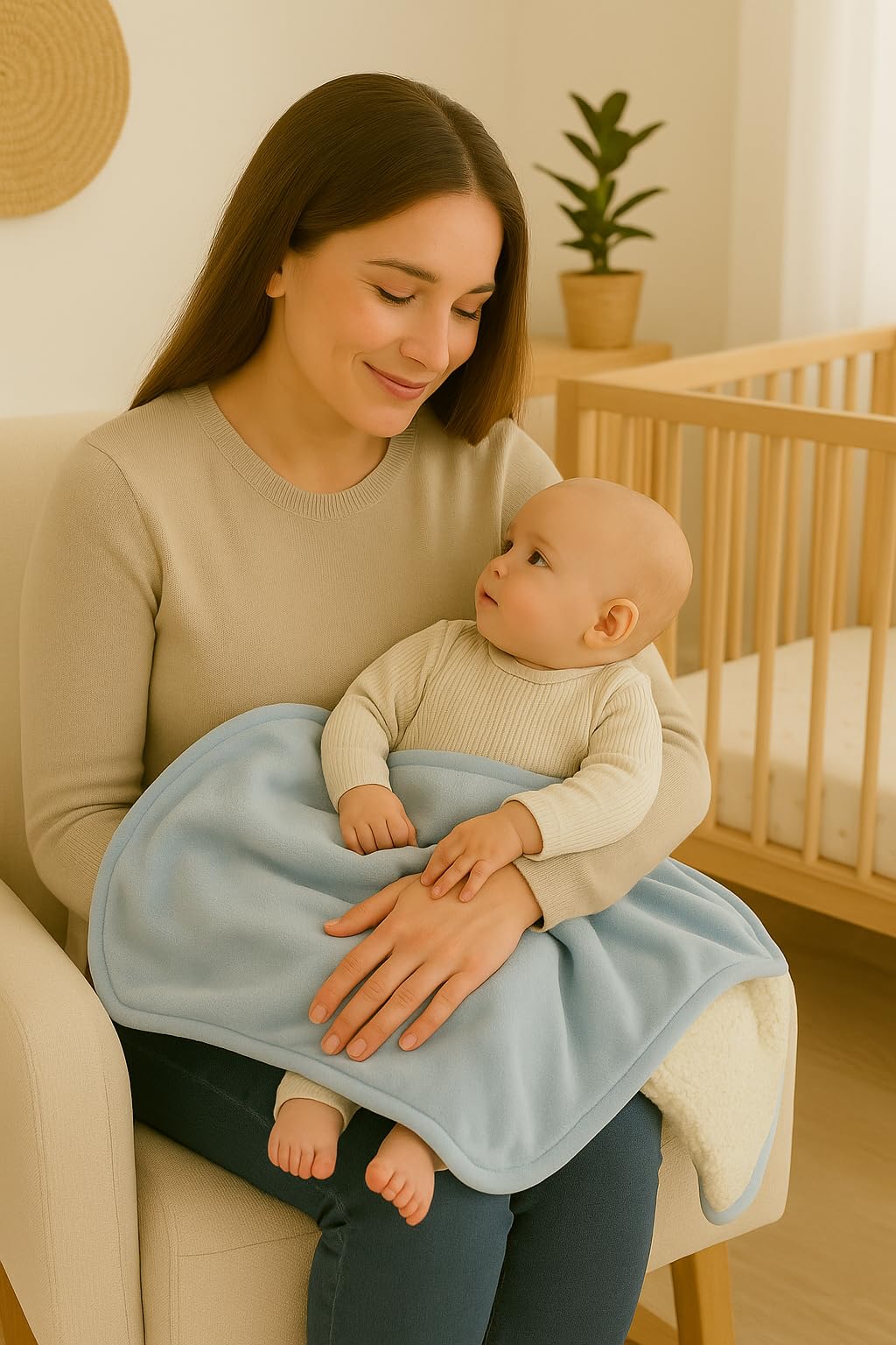 Sunshine and Snuggles blanket in stroller demonstrating portable comfort for outings.