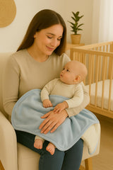 Sunshine and Snuggles blanket in stroller demonstrating portable comfort for outings.